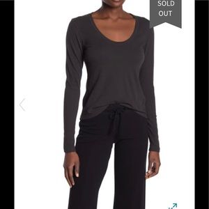 James Perse Long Sleeve Scoop Neck T-Shirt-